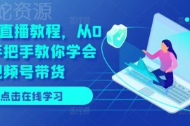 零基础视频号带货全流程教程 账号搭建到直播运营实操教学