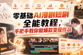 零基础AI漫剧短剧制作全流程教程 覆盖工具剪辑到变现全环节