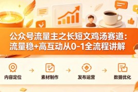公众号流量主长短文鸡汤赛道 从0到1运营全流程实操指南