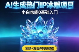 AI生成热门IP冰雕项目实操教程 0基础小白可上手变现指南