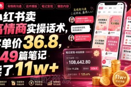 小红书高情商话术虚拟资料变现 349篇笔记赚11万+实操解析