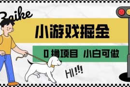 小游戏掘金月入1万实操方法 附养机引流全套教程资源