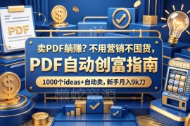零成本PDF销售创富教程 新手搭建被动收入渠道实操指南