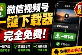 安卓端微信视频号免费下载工具 一键解析无水印原视频及封面