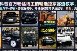 抖音百万粉博主独家运营教程 汽车体育影视解说零基础起号涨粉变现