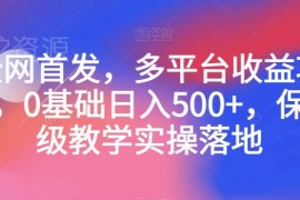 0基础可做多平台收益项目 保姆级实操教学附引流玩法