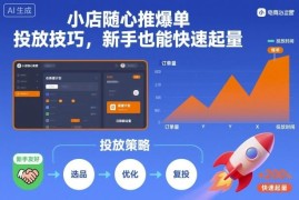 抖音小店随心推爆单投放技巧 新手零经验快速起量实操指南