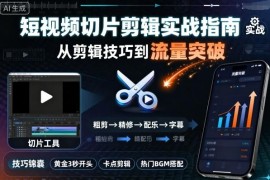 短视频切片剪辑实战指南 从剪辑技巧到流量突破全流程教学
