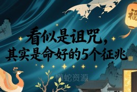 付费干货分享：5个看似是诅咒实则是命好的征兆详解