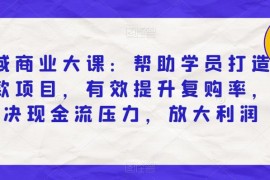 私域商业实战系统大课 打造爆款项目提升复购率解决现金流压力
