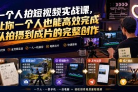 单人短视频拍剪实战课 零基础掌握拍摄到成片全流程技巧