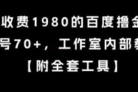 收费1980的百度撸金项目解析 工作室单号日入70+玩法教程