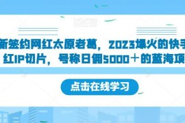 2023快手网红IP切片蓝海项目拆解 太原老葛授权带货玩法详解