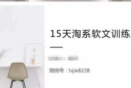 15天淘系软文训练营 零基础掌握全场景淘系软文写作变现技巧