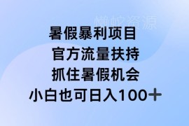 暑假低门槛不露脸直播赚钱项目 官方流量扶持新手可快速上手