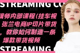 张兰电商IP切片带货内部课程 挂车视频剪辑及爆款制作教学