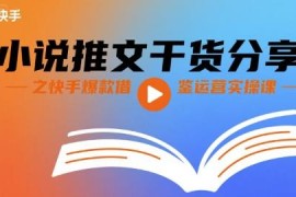 快手小说推文爆款运营实操干货 低门槛普通人副业入门指南