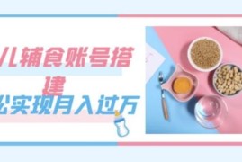 婴儿辅食账号搭建运营全教程 附素材低门槛上手实现稳定副业增收