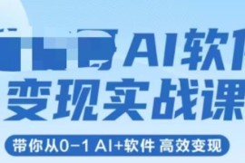 AI软件变现实战课教学 0基础掌握AI+软件多渠道副业变现方法