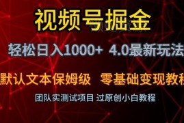 最新视频号创作分成计划4.0保姆级教程 零基础变现实操指南