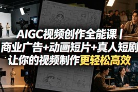 AIGC视频创作全能课 掌握广告动画短剧商用制作变现技巧