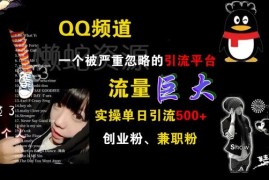 2024QQ频道引流实操攻略 单日获500+创业兼职粉方法详解