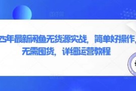 2025最新闲鱼无货源运营教程 零囤货易上手全流程实操指南