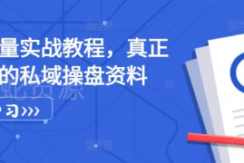 2024可落地私域流量实战教程 全链路操盘运营系统学习资料