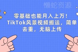 TikTok风景视频搬运赚钱玩法拆解 零基础简单操作即可获收益
