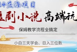 短剧高端运营玩法保姆级实操教程 小白入门可实现日入三位数