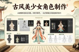 古风美少女角色制作全流程 从建模到渲染手把手教学附素材