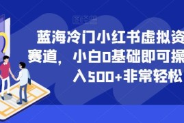 小红书虚拟资料冷门蓝海赛道教程 零基础小白即可上手操作