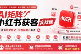 AI矩阵小红书获客实战课 掌握内容制作全链路获客方法