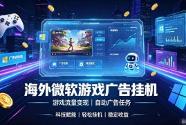 海外游戏广告自动挂机项目介绍 轻资产跨境副业操作指南