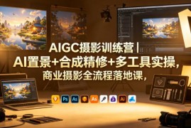 AIGC摄影训练营：AI置景合成精修 多工具实操商业摄影全流程课