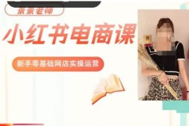景景小红书电商新手实操课 零基础网店运营全流程教程