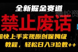禁止废话系列视频创作变现保姆级教程 新手零门槛上手获收益