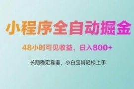 微信小程序全自动掘金项目 零基础上手可获长期稳定收益