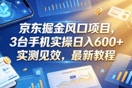 2026京东掘金风口项目实操指南 3台手机低门槛增收玩法详解