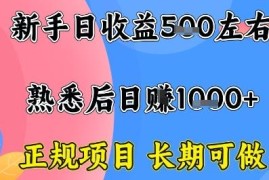 正规无门槛长期可做居家创业项目 仅需电脑熟练后单日收益过千