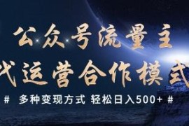 公众号流量主代运营项目揭秘 正规流量收益多变现方式实操指南