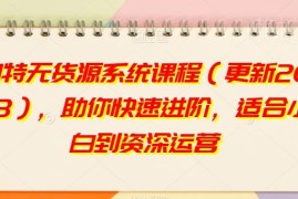 2023更新版淘特无货源运营系统课程 适配小白到资深全阶段运营
