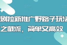 2025短剧拉新推广截流野路子玩法介绍 操作简单效率高
