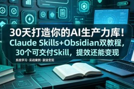 30天打造个人AI生产力库 Claude Skills+Obsidian双教程提效变现
