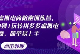 拼多多虚拟电商陪跑训练营 零基础从0到1全流程实操教学