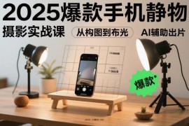 2025手机静物摄影实战课 零基础学构图布光AI辅助出片技巧