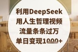 利用DeepSeek制作人生哲理视频 高流量玩法与变现方法全解析