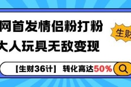 2024情侣粉引流搭配大人玩具赛道低门槛变现实操项目教程