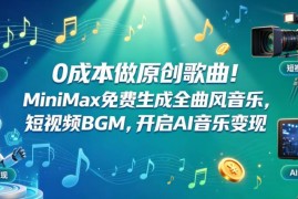 零成本生成全曲风原创歌曲 MiniMax免费AI音乐工具使用及变现教程