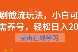 短剧截流零门槛玩法详解 无需养号新手可操作的副业项目